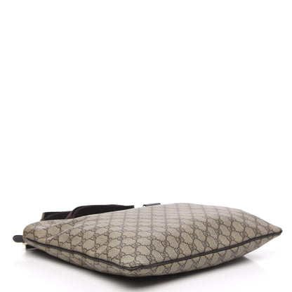 Gucci GG Supreme Monogram Medium Flat Messenger Bag Dark Brown 4 of 12