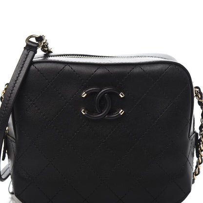 Chanel Calfskin Stitched Enamel CC Camera Case Bag Black 10 of 10