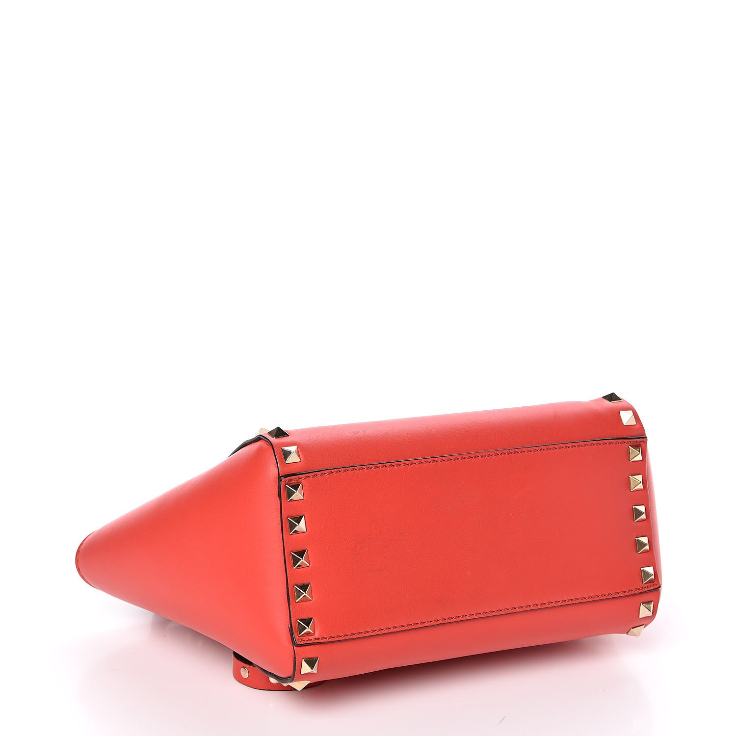 Valentino Garavani Vitello Mini Rockstud Double Handle Tote Deep Orange 4 of 11