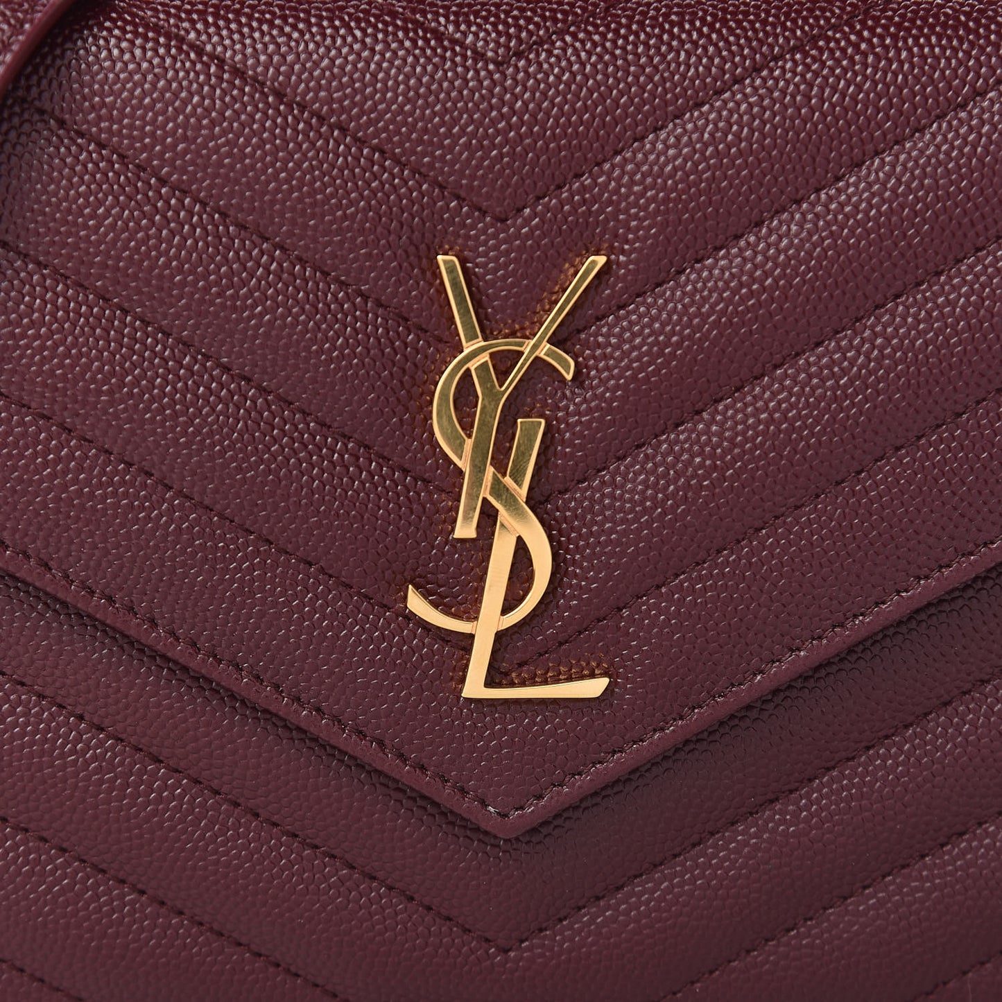Grain De Poudre Matelasse Chevron Monogram Envelope Chain Wallet Rouge Legion