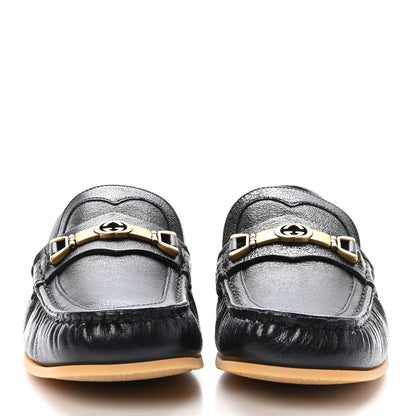 Gucci Goatskin Mens Interlocking GG Horsebit Tayma Moccasins 7.5 Black 2 of 11