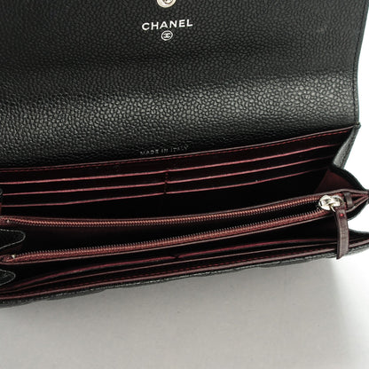 Chanel Caviar Quilted Long Flap Wallet Black 5 of 8