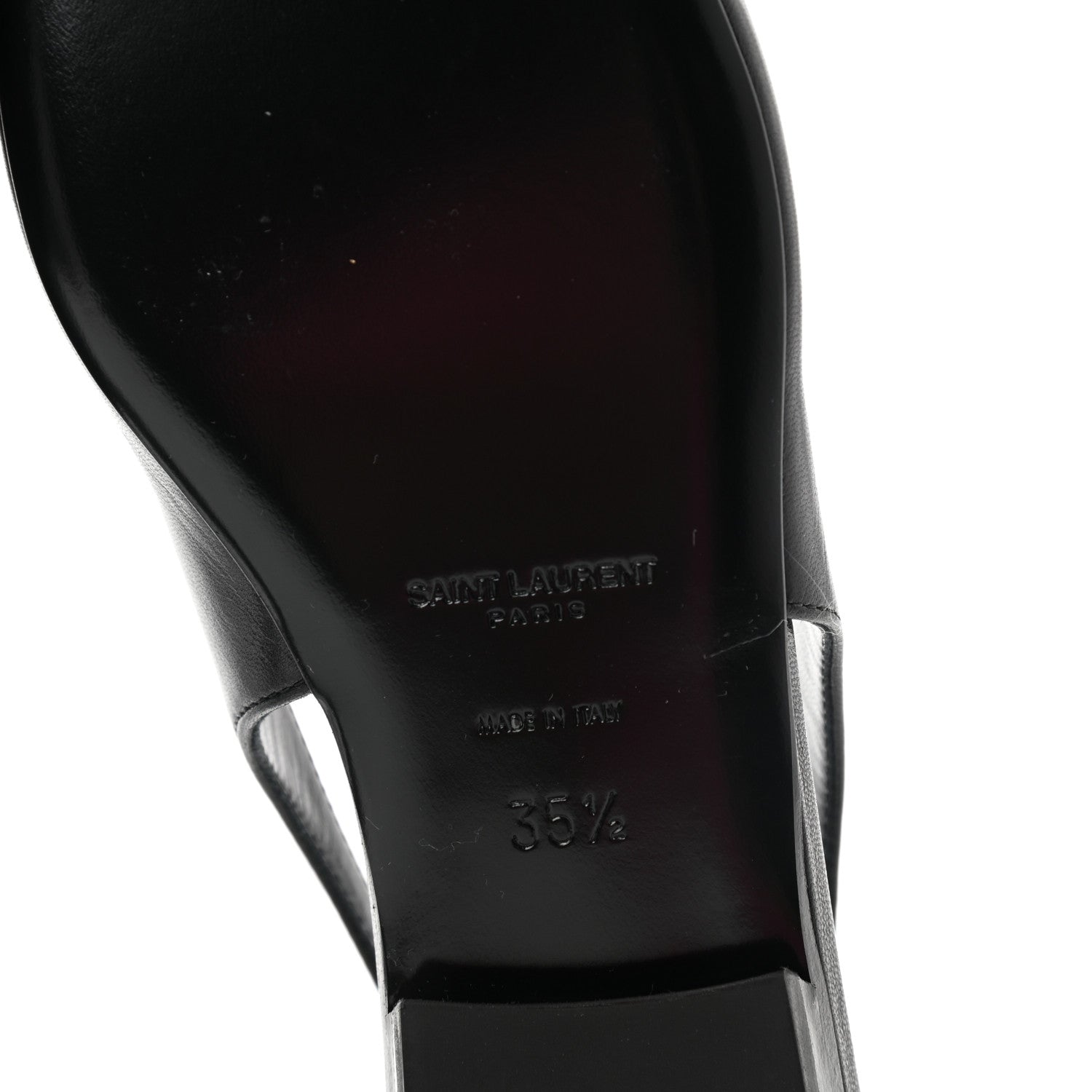 Saint Laurent Patent Smooth Lambskin Anais Slingback Flats 35.5 Black 6 of 8
