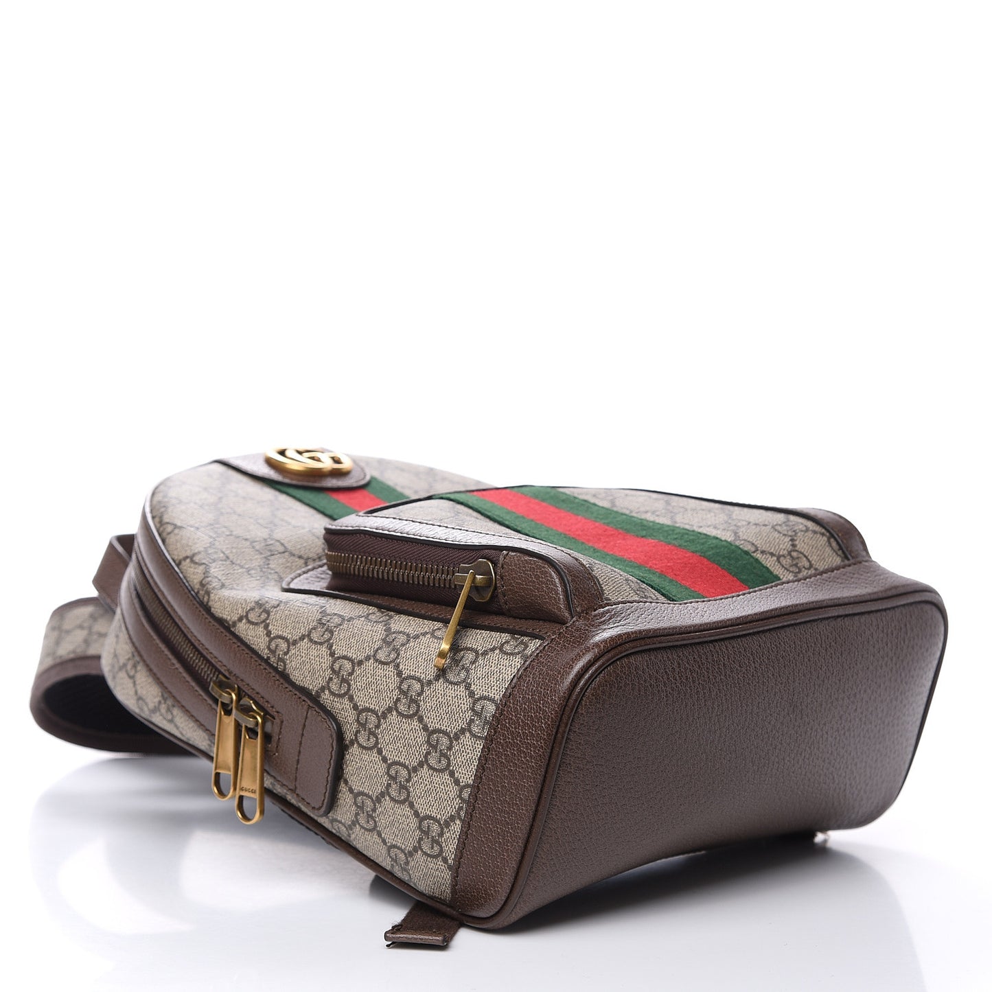 GG Supreme Monogram Calfskin Web Small Ophidia Day Backpack Beige Ebony New Acero