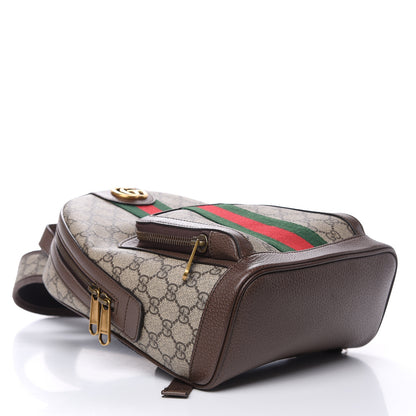 Gucci GG Supreme Monogram Calfskin Web Small Ophidia Day Backpack Beige Ebony New Acero 4 of 11