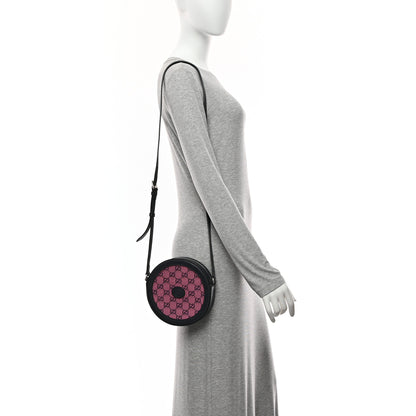 Gucci Monogram Multicolor Textured Calfskin Retro Interlocking G Round Shoulder Bag Pink Blue 2 of 11