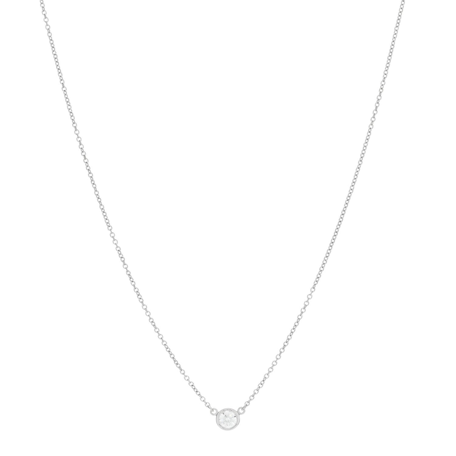 Tiffany Platinum Diamond .21ct Elsa Peretti Diamonds by the Yard Pendant Necklace 1 of 5