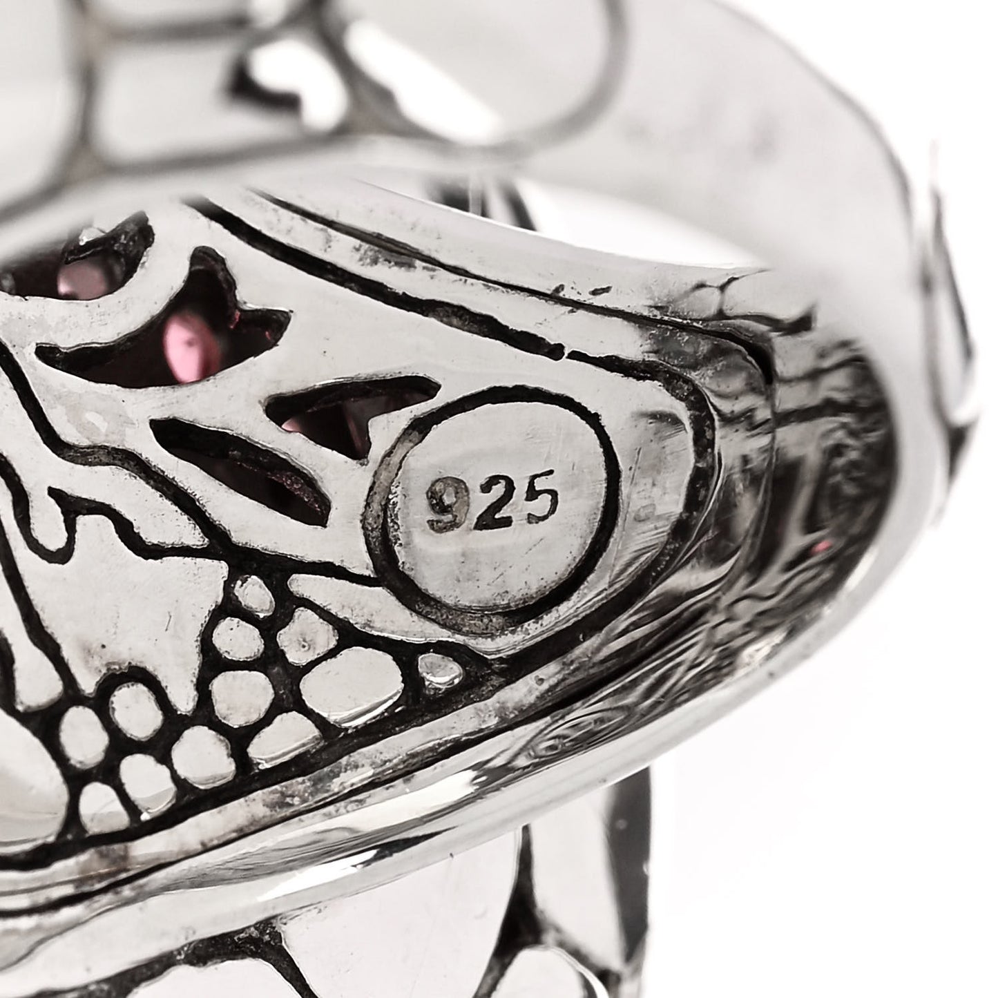 Sterling Silver Garnet Kali Lava Ring 54 7