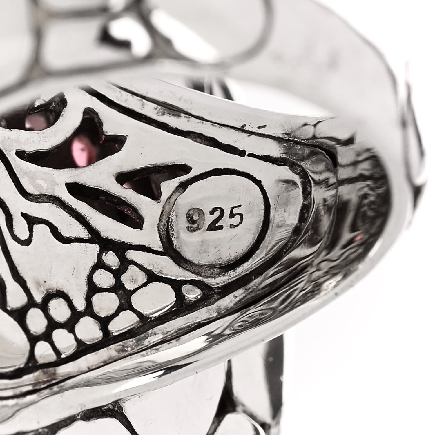 John Hardy Sterling Silver Garnet Kali Lava Ring 54 7 6 of 6
