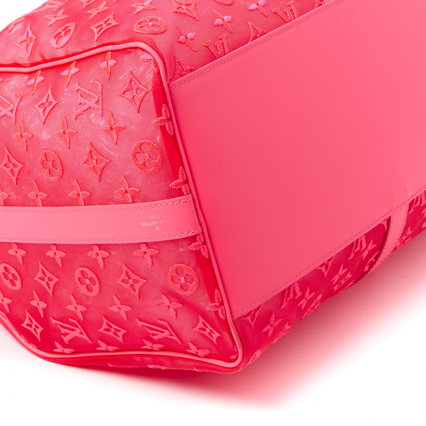 Monogram Fluo See Through Keepall Bandouliere 50 Rose