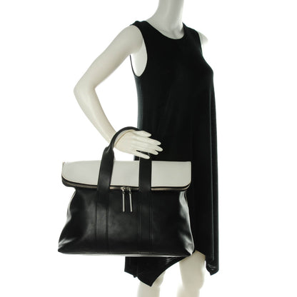 3.1 Phillip Lim 3.1 Calfskin 31 Hour Bag Black White 2 of 7
