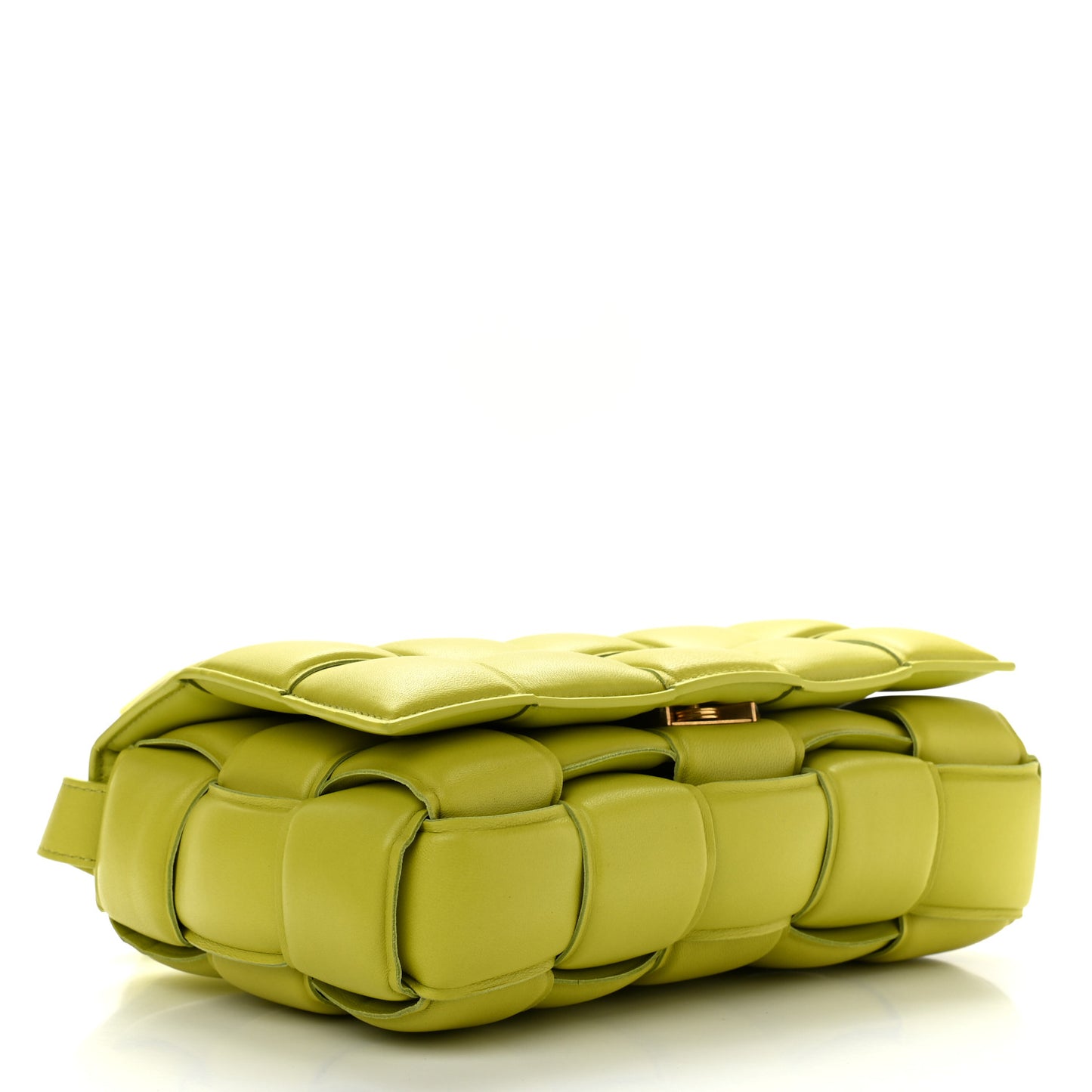 Nappa Maxi Intreccio Padded Cassette Crossbody Bag Lime