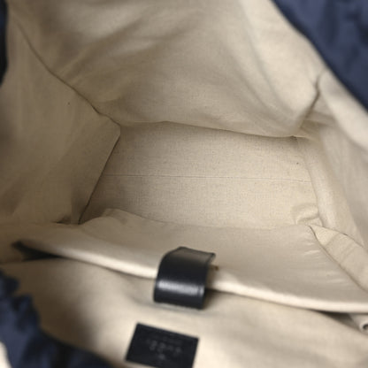 Gucci GG Supreme Monogram Textured Dollar Calfskin Medium Ophidia Double Buckle Backpack Blue Dark Blue Black 5 of 9