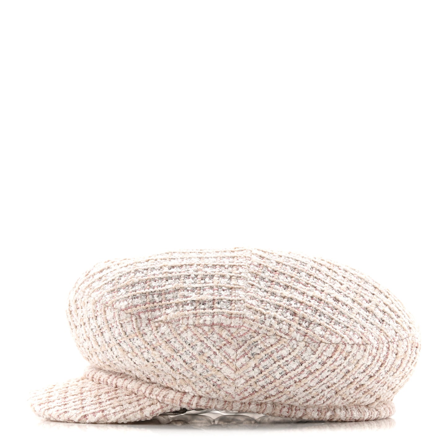 Cotton Tweed Newsboy Hat M Pink Ecru