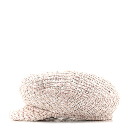 Chanel Cotton Tweed Newsboy Hat M Pink Ecru 4 of 10