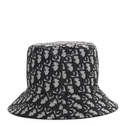 Christian Dior Polyester Cotton Oblique Teddy-D Brim Bucket Hat 57 Black 1 of 6