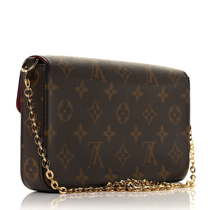 Louis Vuitton Monogram Pochette Felicie Chain Wallet Fuchsia 4 of 9