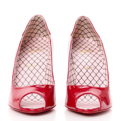Christian Louboutin Patent Chick Up 100 Pumps 38.5 Red 2 of 8