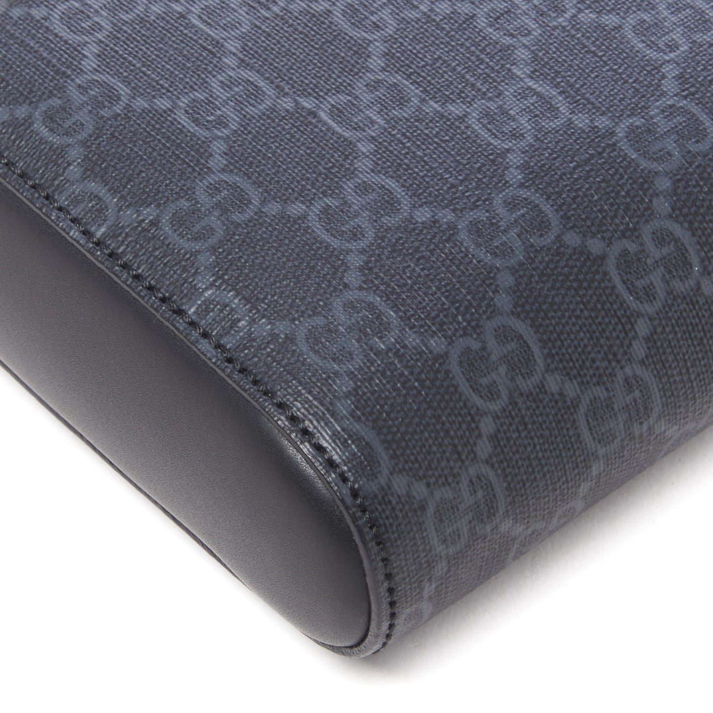 GG Supreme Monogram Web Small Flat Messenger Bag Black Grey