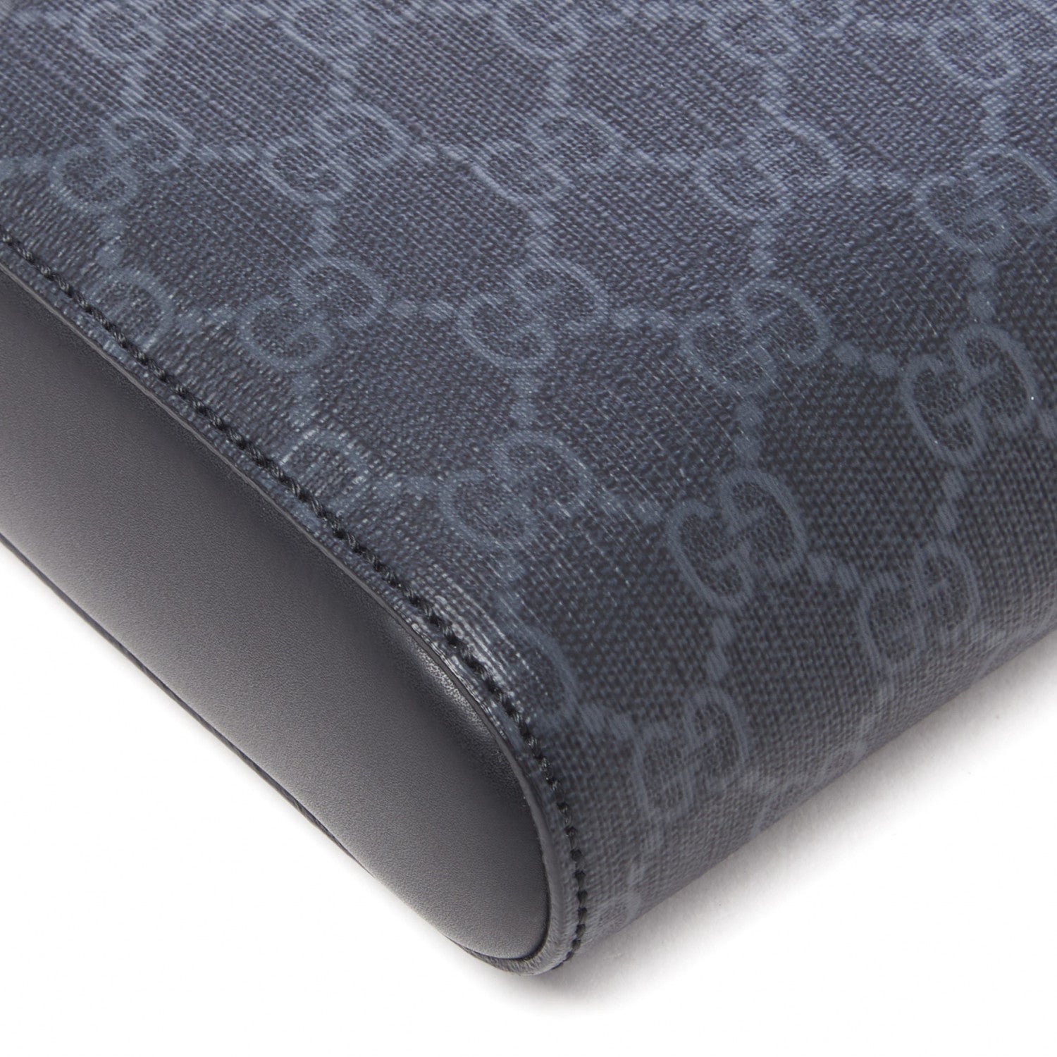 Gucci GG Supreme Monogram Web Small Flat Messenger Bag Black Grey 7 of 10