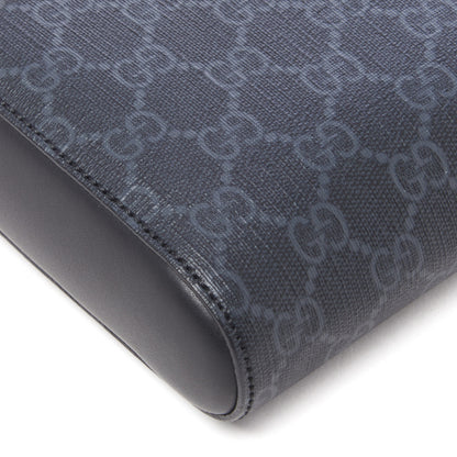 Gucci GG Supreme Monogram Web Small Flat Messenger Bag Black Grey 7 of 10