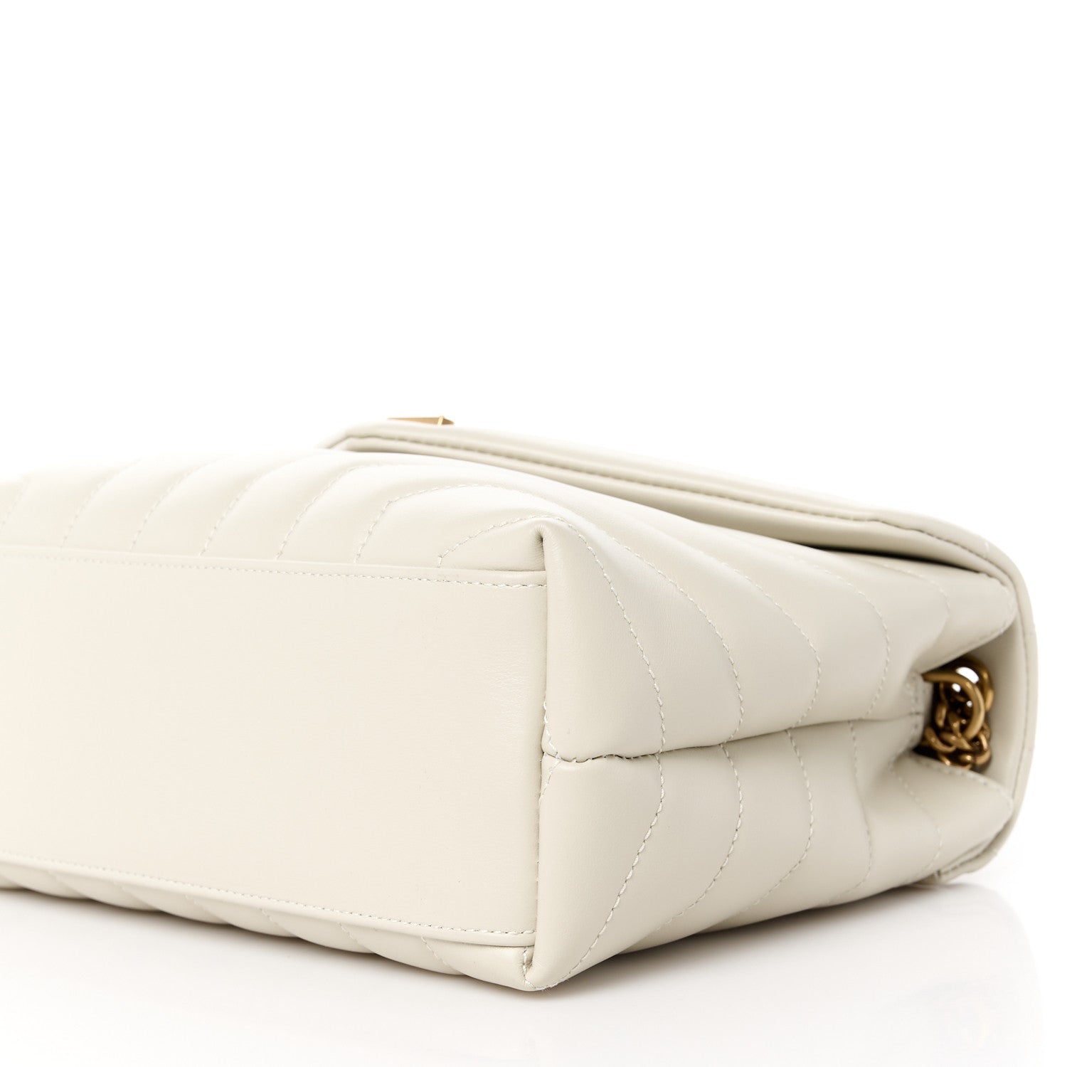 Saint Laurent Calfskin Y Quilted Monogram Small Loulou Chain Satchel Crema Soft 11 of 11