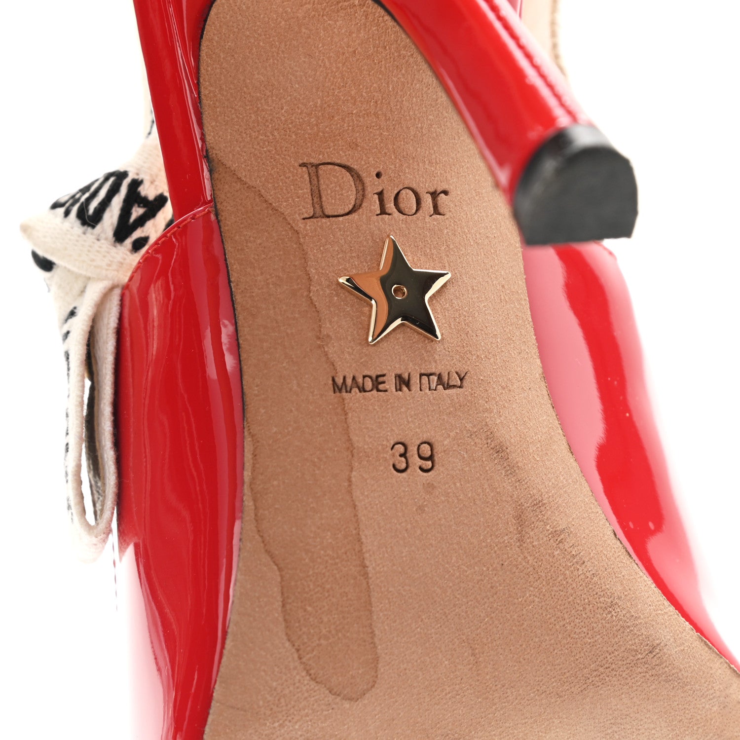 Christian Dior Patent Ribbon J'Adior Slingback 100mm Pumps 39 Red 6 of 9
