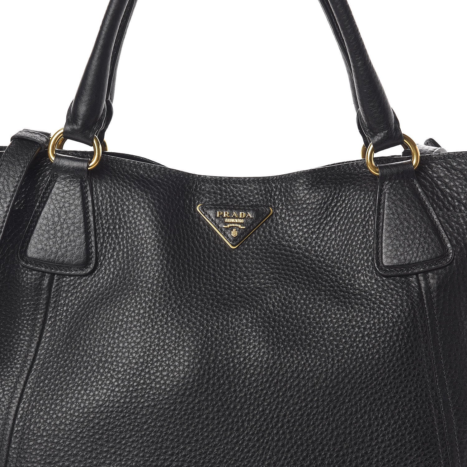 Prada Vitello Daino Side Pocket Tote Black 8 of 10