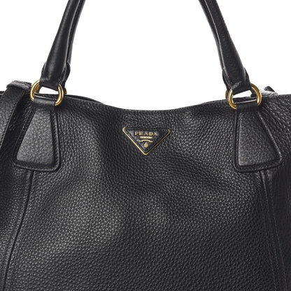 Prada Vitello Daino Side Pocket Tote Black 8 of 10
