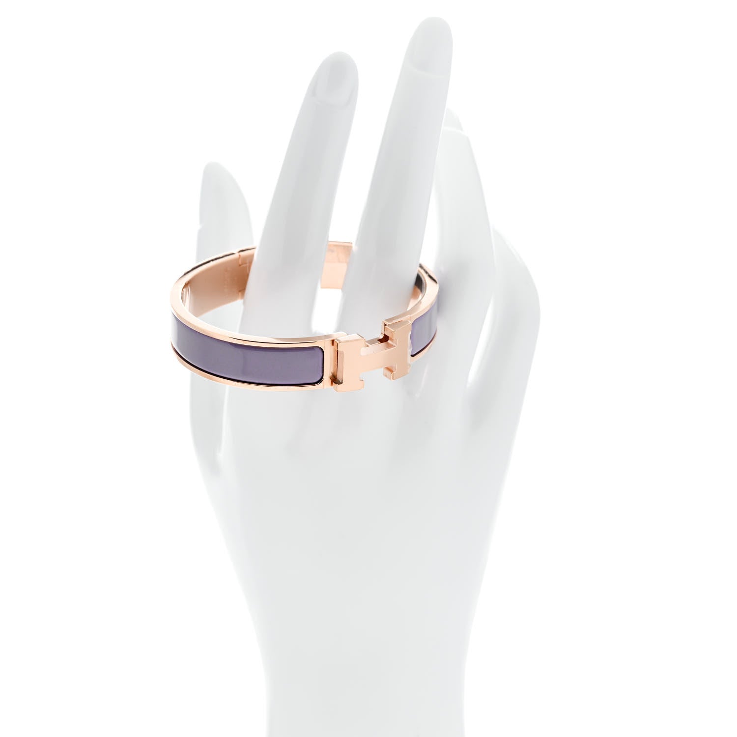 Hermes Enamel Narrow Clic Clac H Bracelet PM Lilas 2 of 5