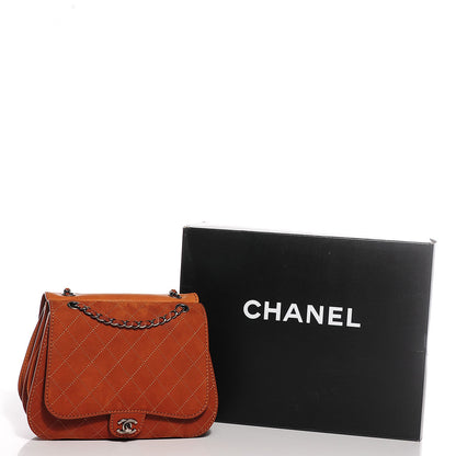 Chanel Suede Coco Twin Large Flap Marron 9 of 9