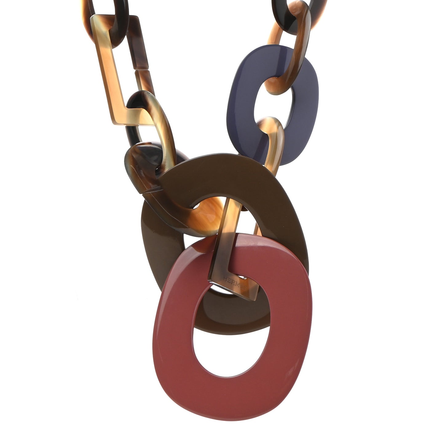 Lacquered Wood Buffalo Horn Duncan Necklace