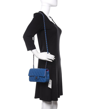 Chanel Lambskin Quilted Mini Rectangular Flap Blue Purple 2 of 9