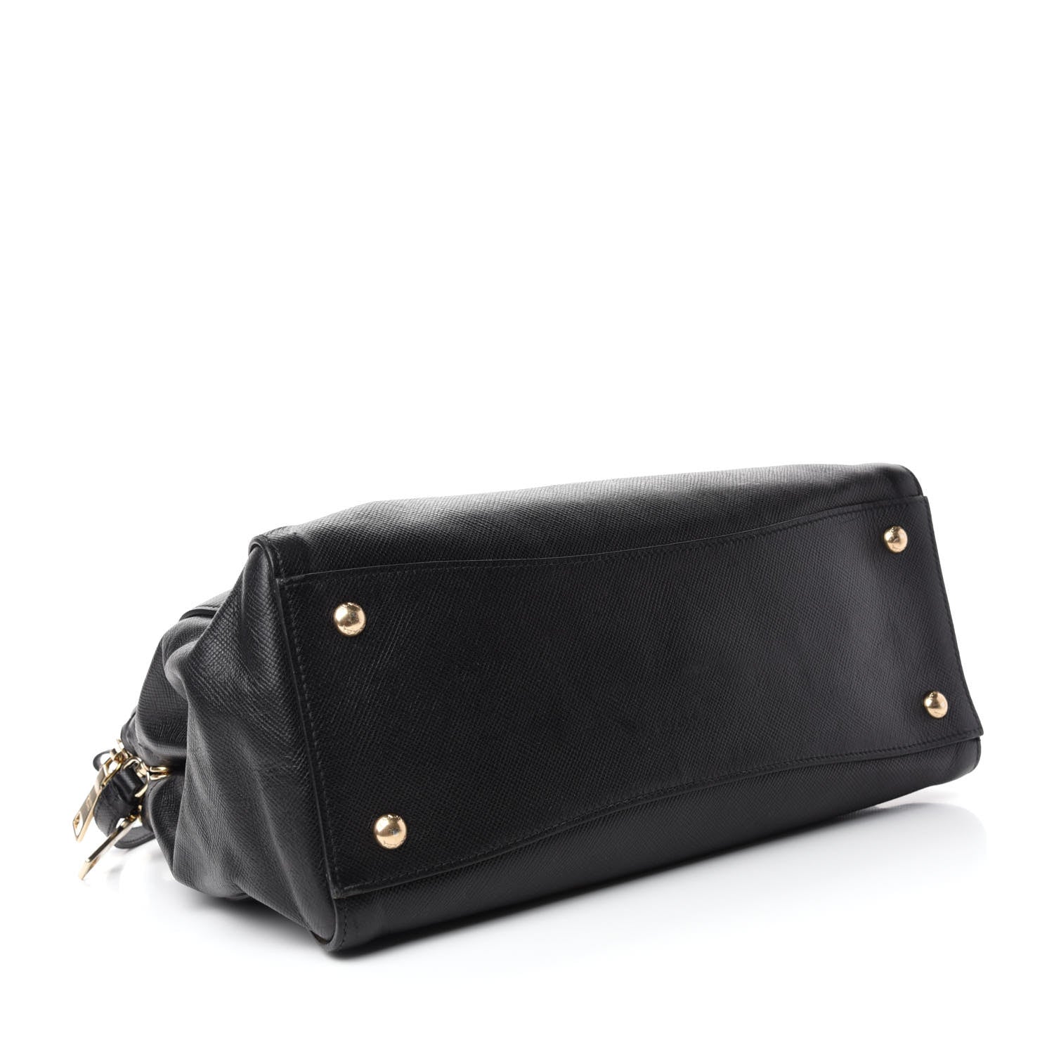 Prada Saffiano Cuir Large Top Handle Satchel Black 4 of 14