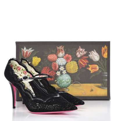 Gucci Lace Pizzo Venice Pumps 38.5 Black 10 of 10