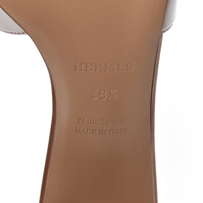 Hermes Calfskin Oasis Sandals 38.5 Gold White 7 of 10