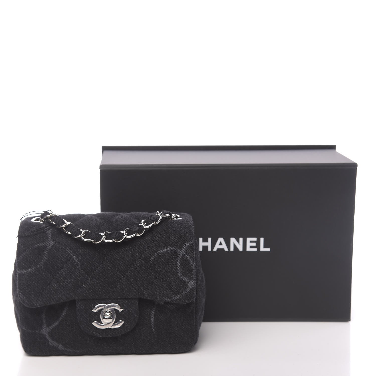 Chanel Denim CC Quilted Mini Square Flap Black 11 of 11