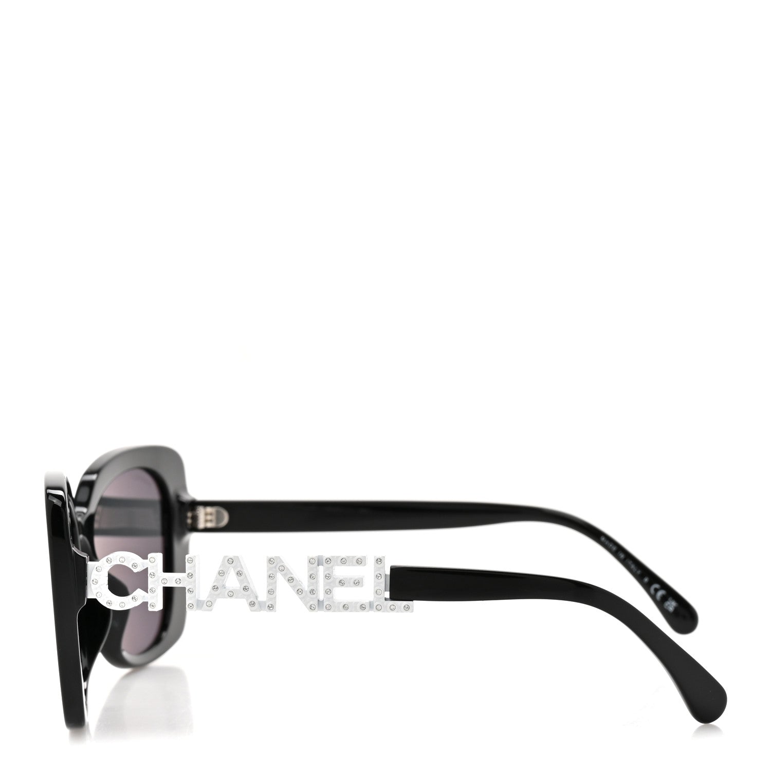 Chanel Acetate Strass Square Sunglasses 5422-B-A Black White