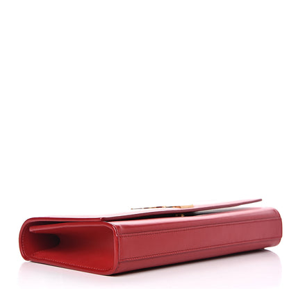 Saint Laurent Calfskin Monogram Cassandre Clutch Rouge Orient 4 of 13