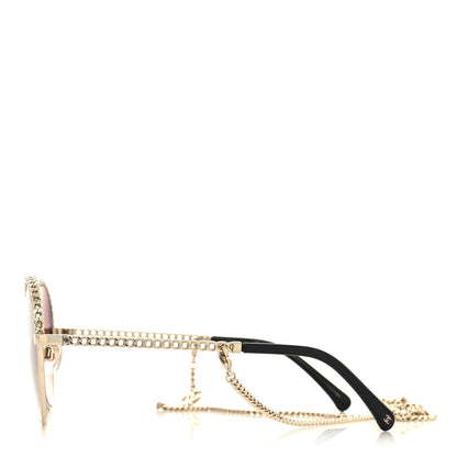 Chanel Chain Pantos Sunglasses 4242 Gold Brown 3 of 9