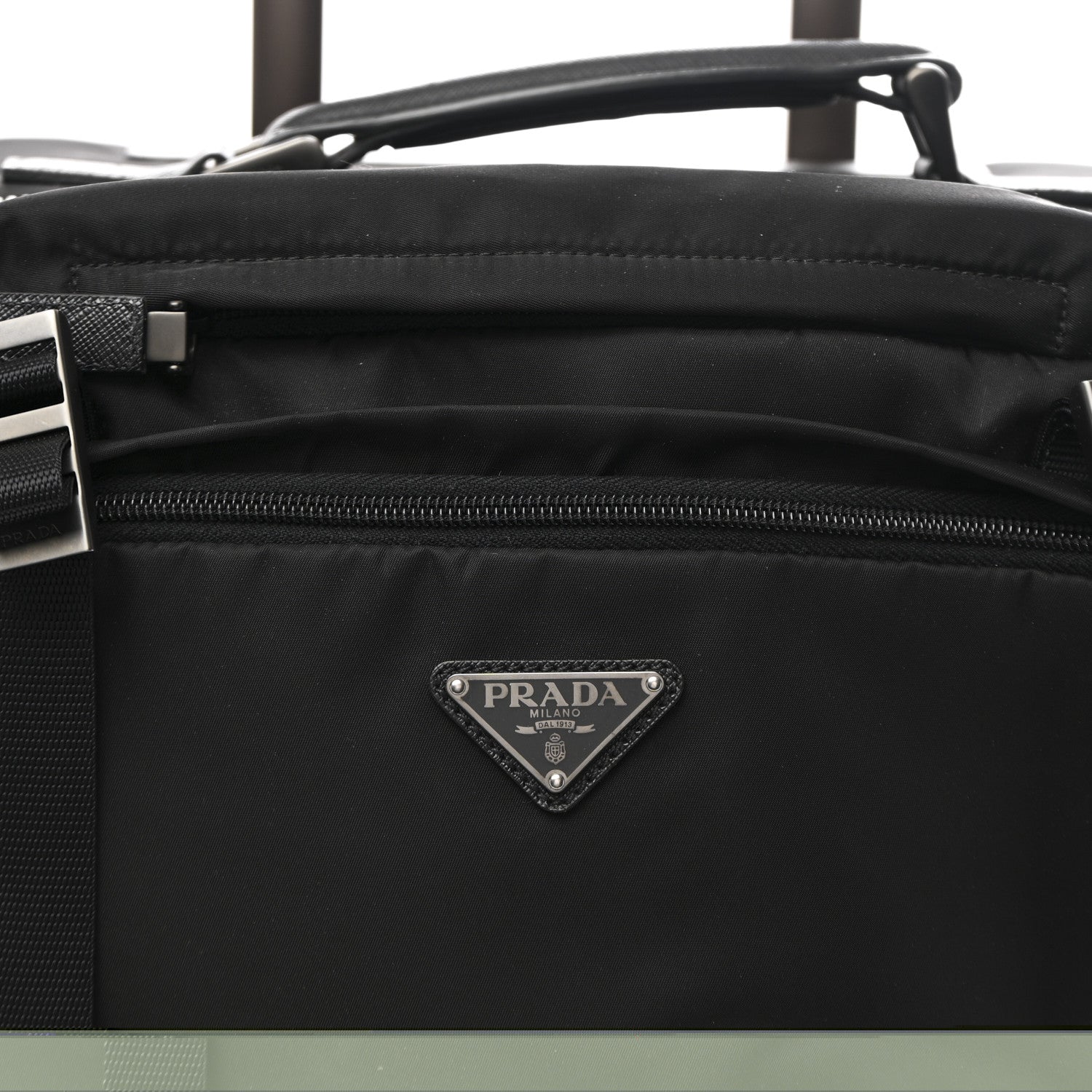 Prada Tessuto Nylon Saffiano Trolley Rolling Suitcase Luggage Black 8 of 12