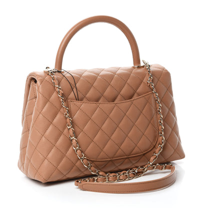 Chanel Caviar Quilted Small Coco Handle Flap Brown 3 of 10