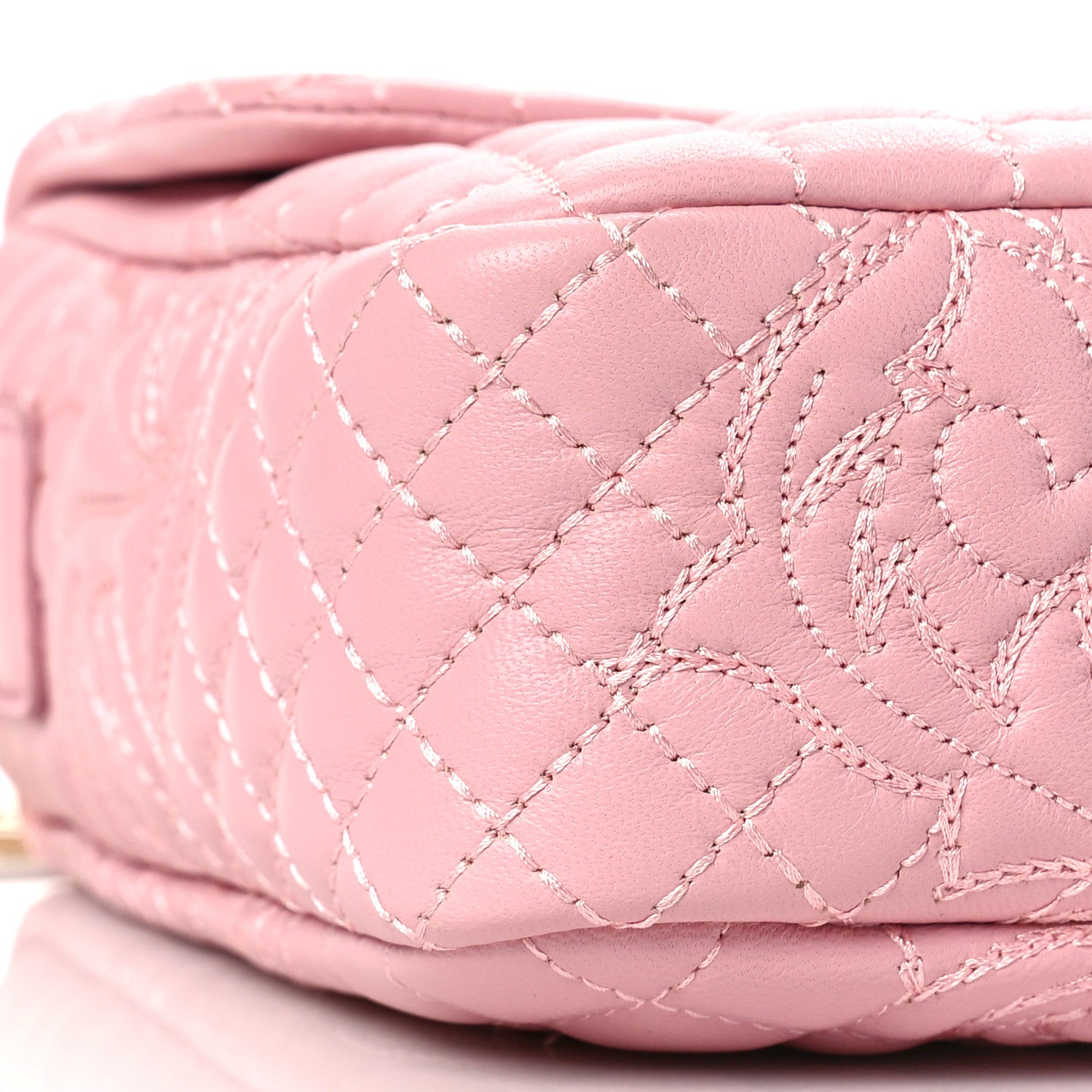 Versace Nappa Barocco Quilted Vanitas Medea Shoulder Bag Pink 7 of 8