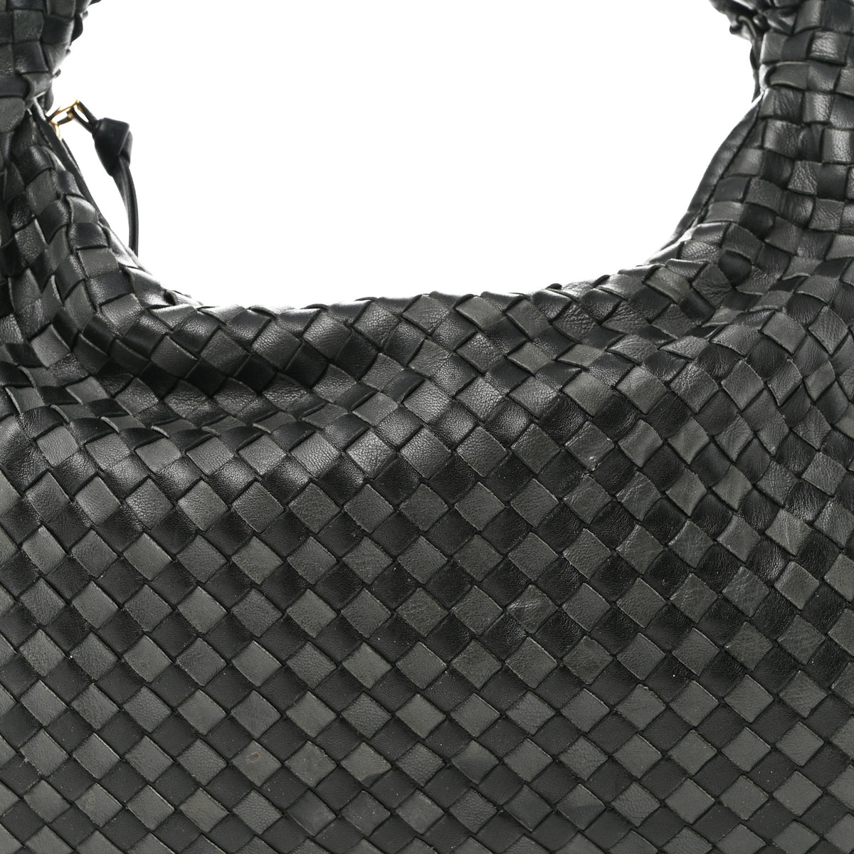 Nappa Intrecciato Bi-Color Medium Veneta Hobo Black Grey
