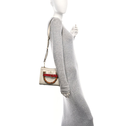 Gucci Textured Calfskin Web Mini Diana Tote Bag Mystic White 2 of 14