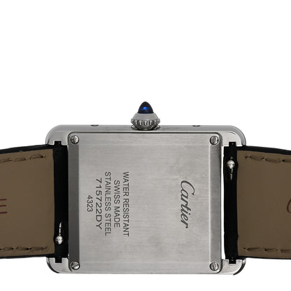Cartier Stainless Steel Alligator 25mm Must de Cartier Tank Quartz Watch Black 4 of 5