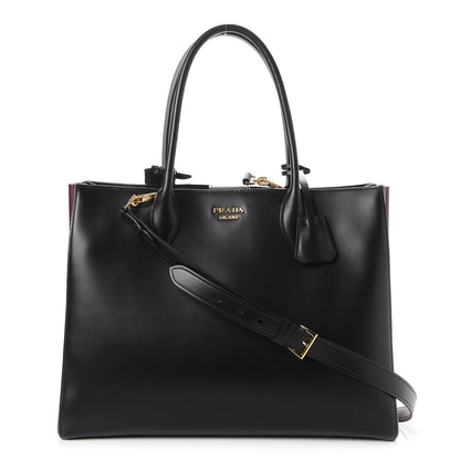Prada City Calf Bibliotheque XL Tote Nero Black Marmo Granato 1 of 7