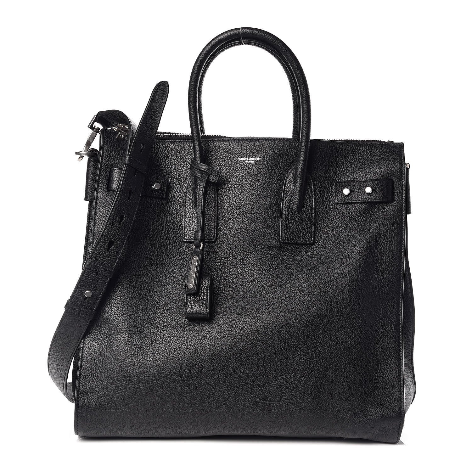 Saint Laurent Grained Calfskin Sac De Jour Souple North South Tote Black 1 of 14