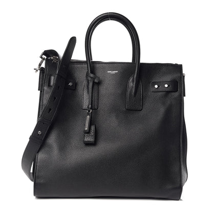 Saint Laurent Grained Calfskin Sac De Jour Souple North South Tote Black 1 of 14