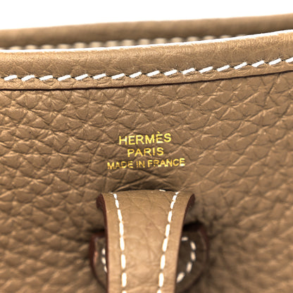 Hermes Taurillon Clemence Amazone Evelyne TPM Etoupe Bleu Indigo 6 of 12